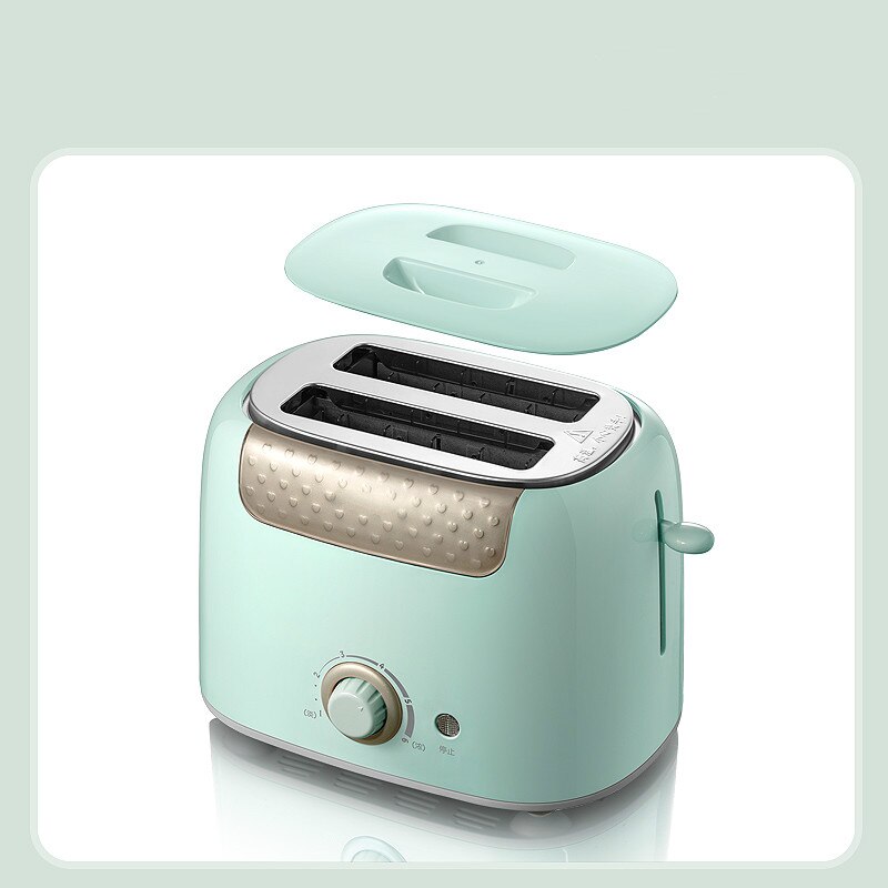 Household Toaster With 2 Slices Slot Automatic Warm Multifunctional Breakfast Bread baking Machine 680W Toast Maker EU US: Green / UK