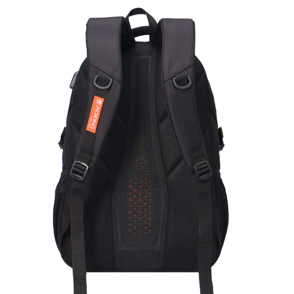 Aoking mochila de viagem com porta de carga usb externo e faixa reflexiva para as mulheres poliéster à prova dstudent água portátil mochila estudante