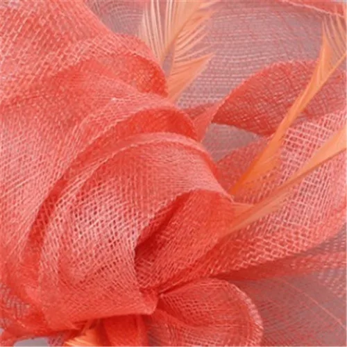 Fascinateurs de cheveux de mariage pour femmes, chapeau de plumes pour femmes, accessoires féminins, pince, vêtements de sauna, bandeau de sauna, cocktail, coiffure d'occasion: Pastèque rouge