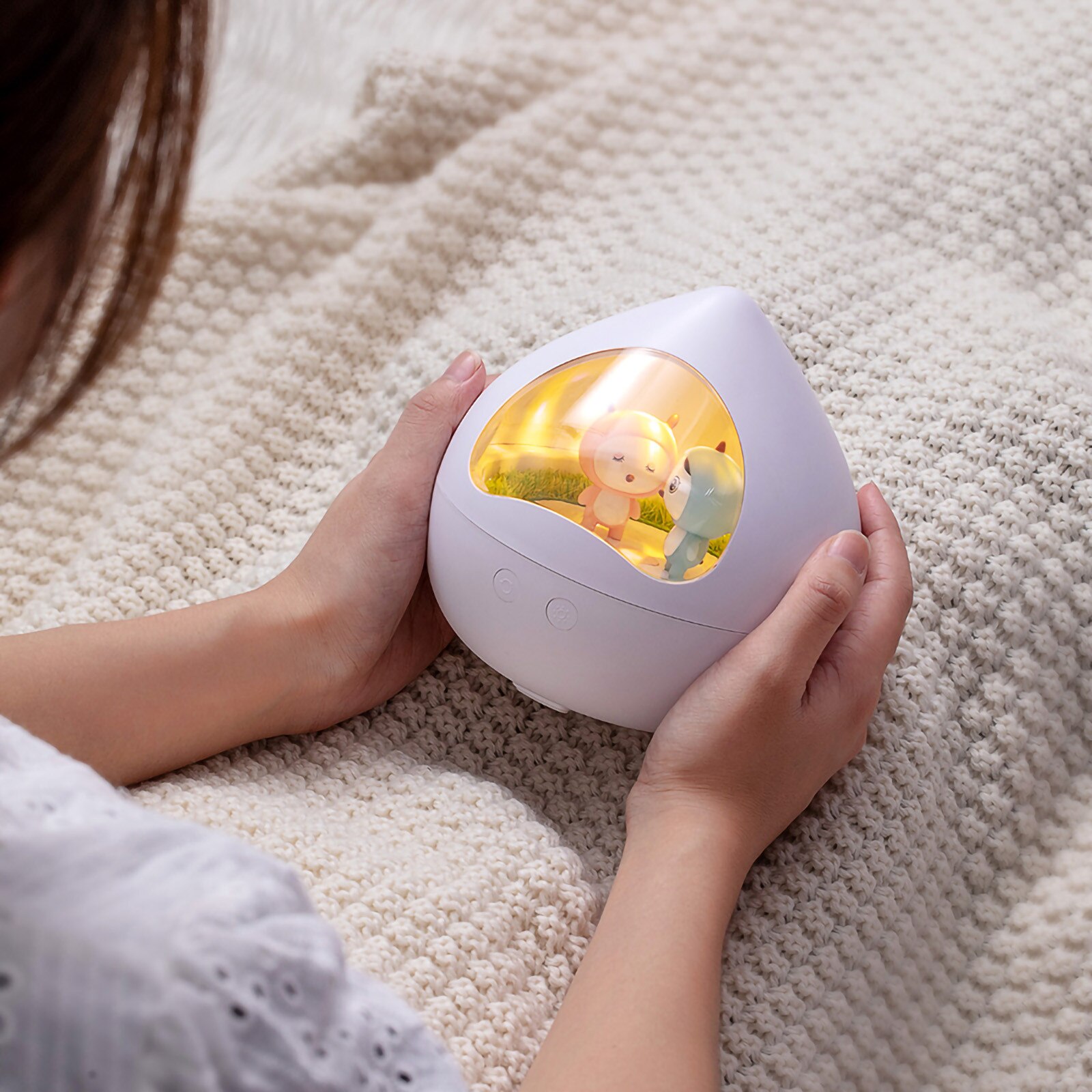 Rotating tale music lamp USB rechargeable bedroom bedside lamp DIY Christmas Year music lamp Home Decor