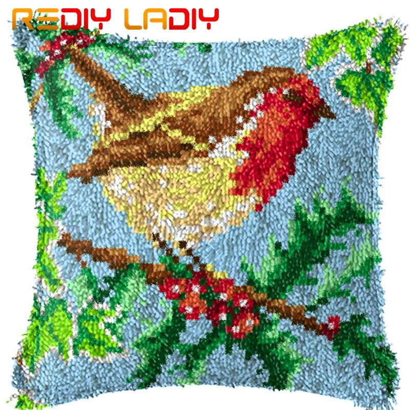 Latch Hook Kits Make Your Own Cushion Daffodil Flowers Printed Canvas Crochet Pillow Case Latch Hook Cushion Cover Hobby & Craft: BZ926