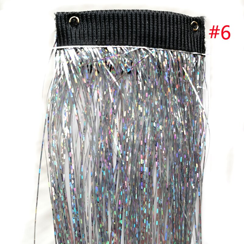 Haarversiering, glitterhaarvlechten, haarextensies met clip, highlights, nep haarstrengen, clip-in bling haaraccessoires: 6