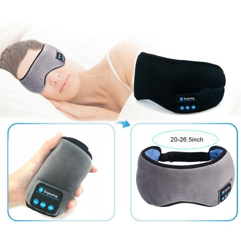 Smart Music Sleep Goggles Wireless Bluetooth 5.0 Travel Nap Deep Sleeping Eye Mask Headphone Built-in Speakers Mic Handsfree