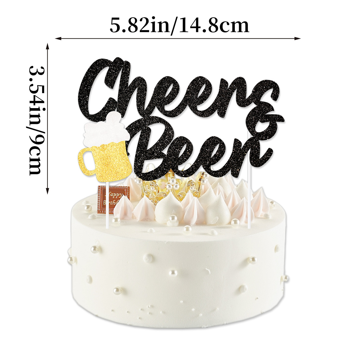 Cervezas, cartel para de feliz cumpleaños, tazas de cerveza, globos, decoración para tarta, cerveza para hombres, cumpleaños, despedida de soltera, suministros para: Verde menta