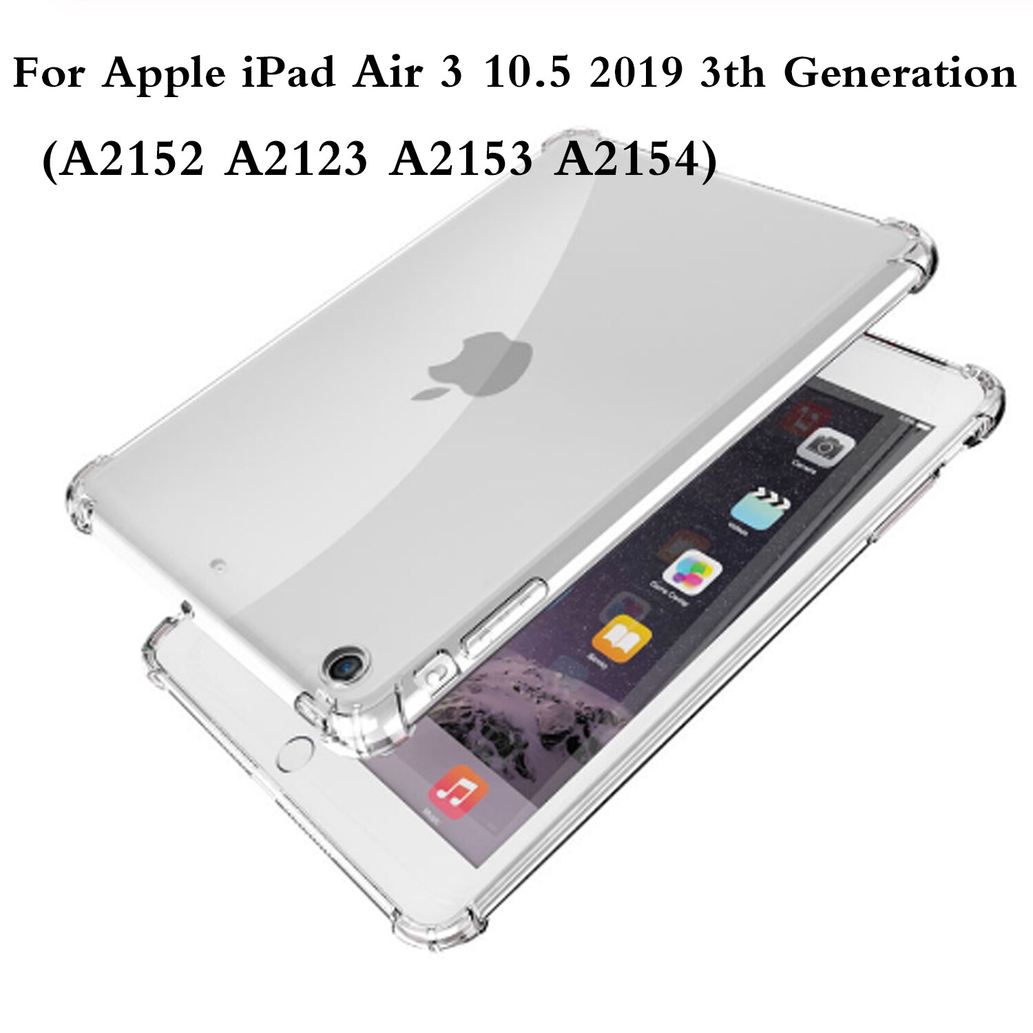 Dla iPad 9.7 2017 2018 2019 10.2 5th 6th 7th generacji przypadku odporność na upadek miękkie etui TPU dla iPad powietrza 1 2 3 Pro 9.7 10.5 11: For iPad  Air 3
