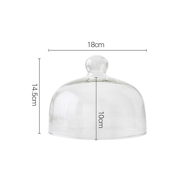 Plateau à Dessert avec couvercle en verre, palette en bois pour gâteaux et desserts, assiette de pieds hauts, étagère de présentation de desserts pour mariage et anniversaire, plateau de décoration avec couvercle: Dust cover S