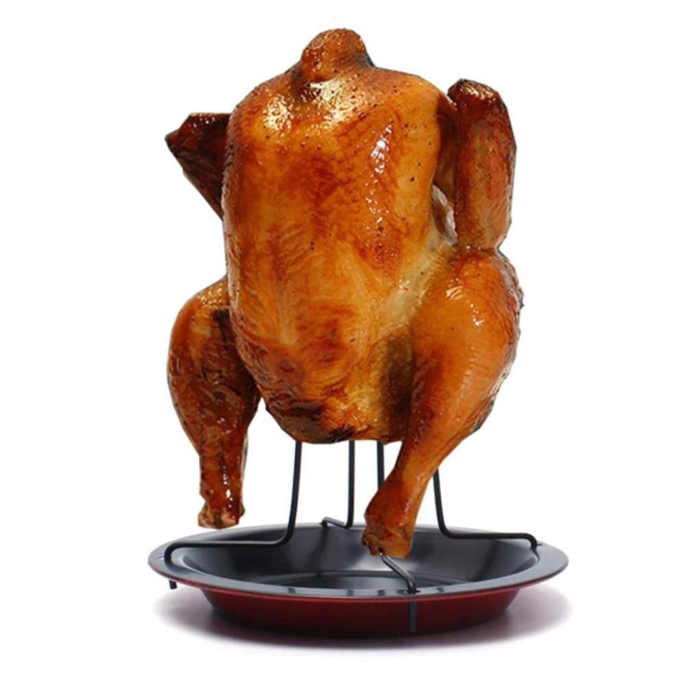 Herramientas de cocina para barbacoa, soporte para parrilla de pollo y pato, soporte para asar al carbono para barbacoa, acero antiadherente, A5I7