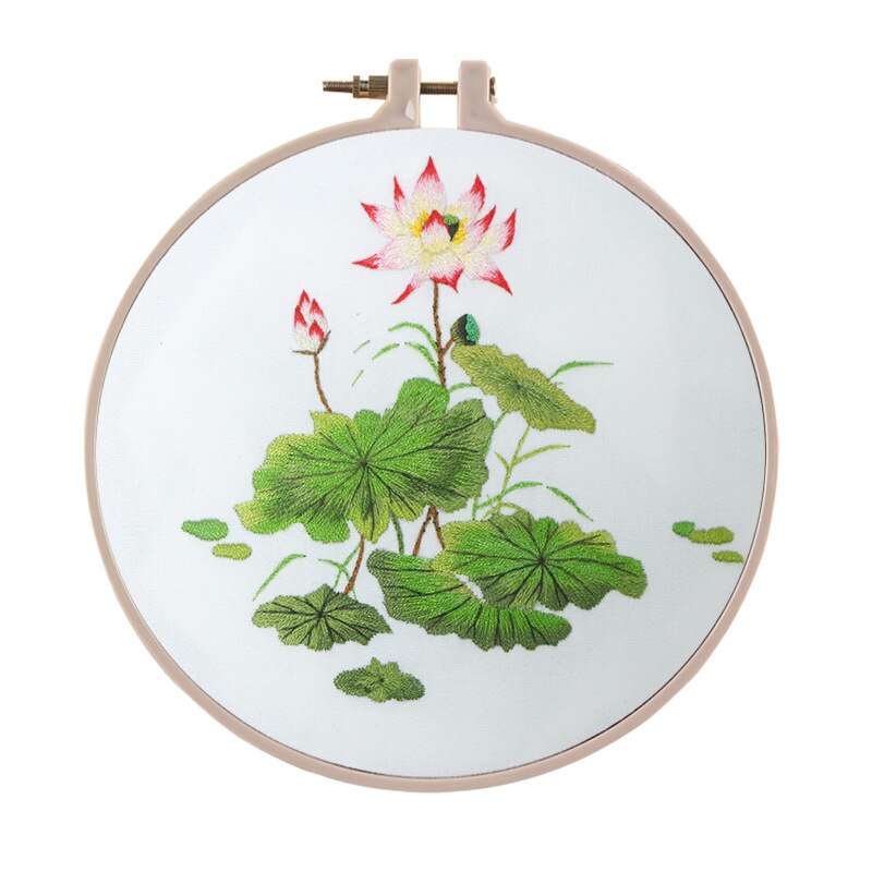 Lotus Flower Chinese Borduurwerk Kits voor Beginners DIY Handwerken Kruissteek Sets Swing Art Home Decoratie Voldoen Sets: 1