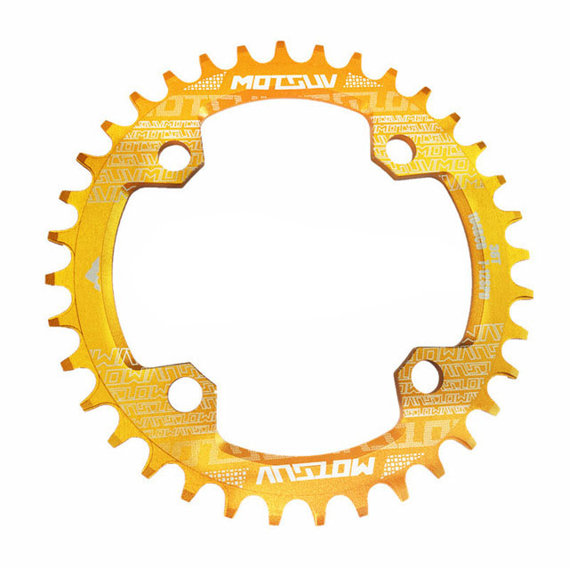 MOTSUV 104BCD Narrow Wide 38T 36T 34T 32T Bicycle Chainring,BCD 104 with 4 Bike Steel Screws, Single 12 11 10 9 8 Speed,Plato MT