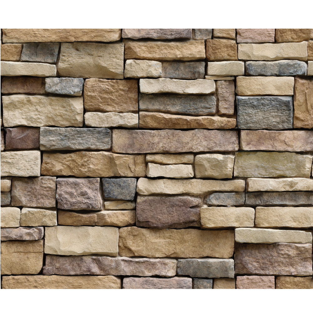 Papel de pared 3D, ladrillo piedra con efecto rústico, pegatina de pared autoadhesiva, decoración del hogar, 45x45cm, papel tapiz para dormitorio, cuadro en paneles en relieve
