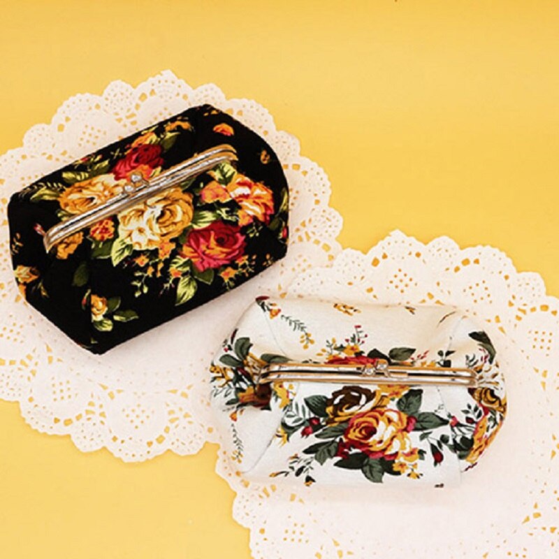 2022 Aankomst Vrouwen Bloem Gedrukt Canvas Portemonnee Kaarthouder Portemonnee Clutch Handtas Tas Voor Schoonheid En Gezondheid