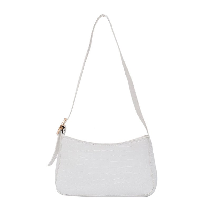 Messenger Handbags Retro Alligator Pattern Women shoulder bags Flap PU Leather Casual Solid crossbody bags for women Bolsas: White