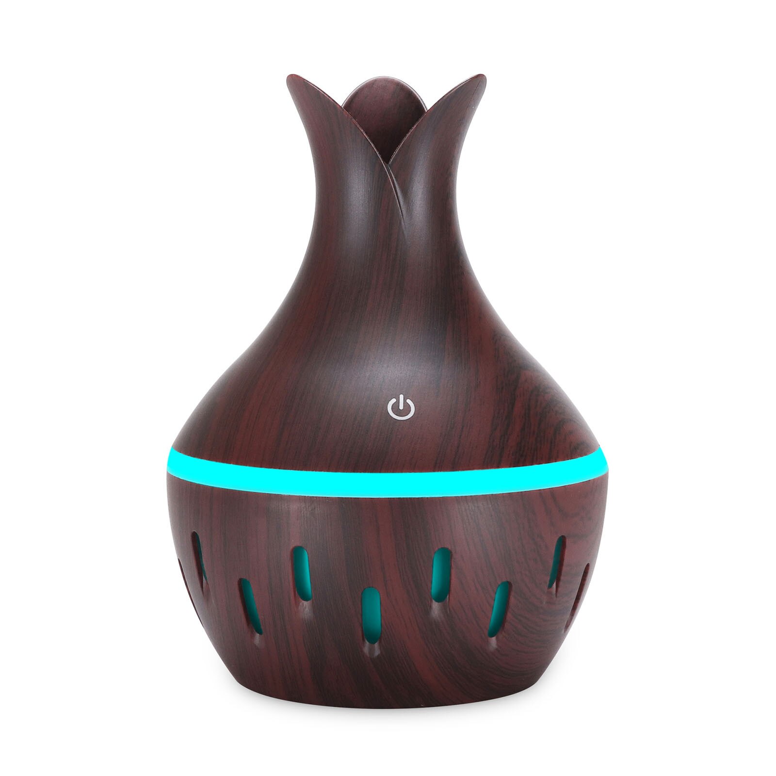 300ml LED Essential Oil Diffuser Humidifier Aromatherapy Wood Grain Vase Aroma Cool-mist Impeller Humidifier For Office Home: A