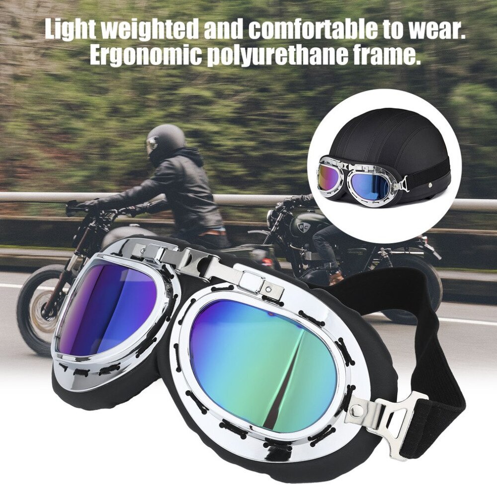 Vintage Anti-UV motocicleta Scooter piloto gafas casco gafas Motocross Steampunk Cruiser casco gafas