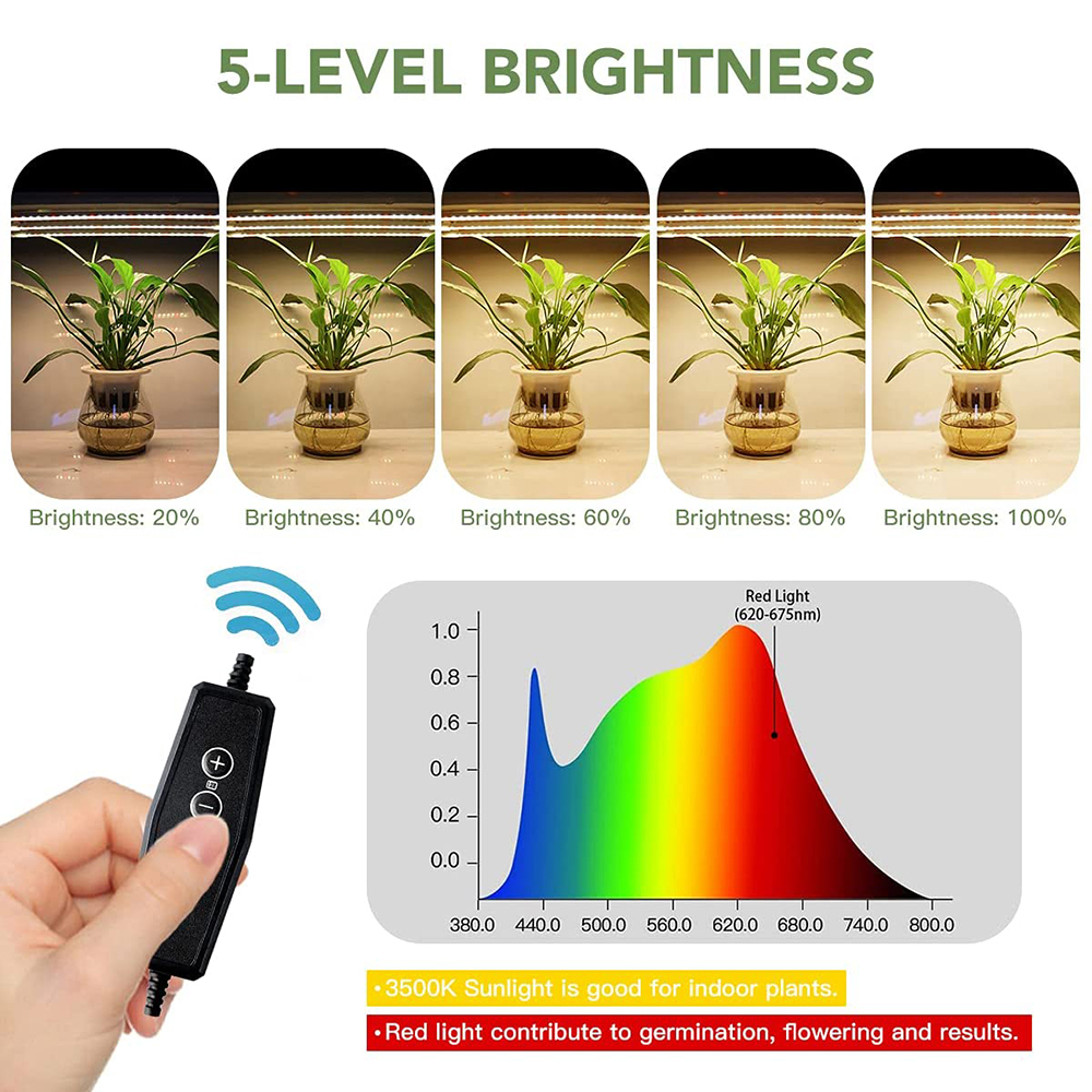 3500K Volledige Spectrum Zonlicht Led Grow Light Strips Auto On/Off Timing 4/8/12 Uur plant Groeien Lamp Indoor Zaailingen Phytolamp