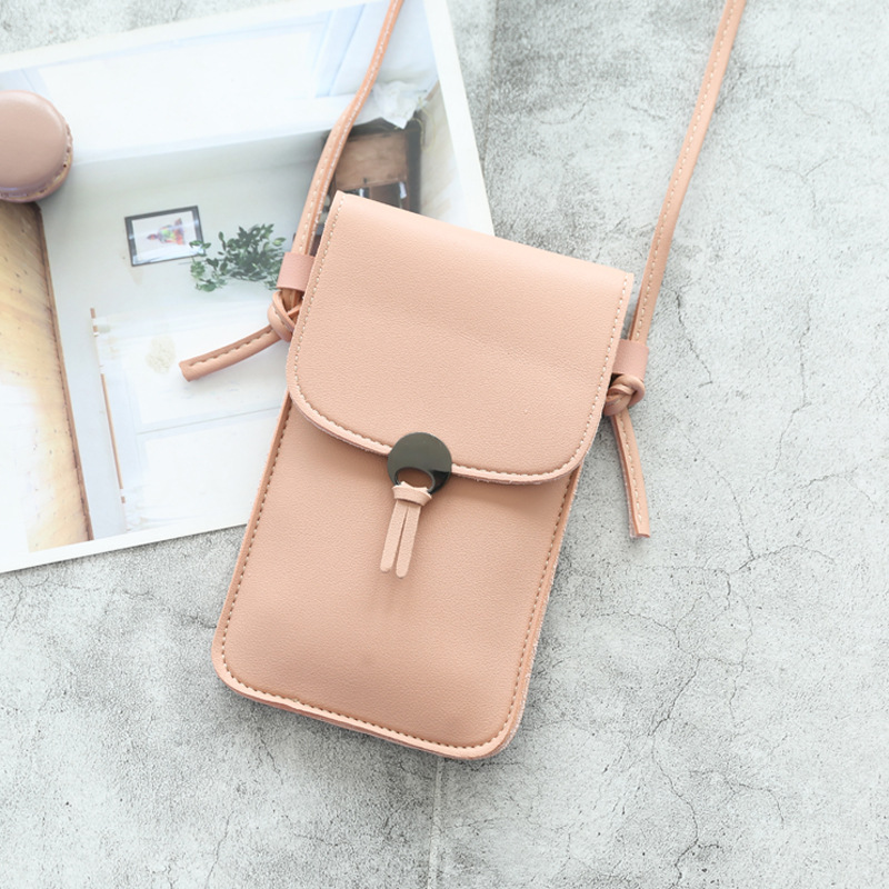 Écran tactile téléphone portable sac à main Smartphone portefeuille en cuir bandoulière sac à main femmes sac pour Iphone 11 pour Huawei pour Samsung 20: G216 Pink