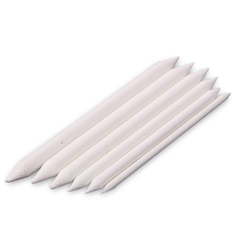6pc Art blanc dessin stylo tache souche bâton pour riz papier dessin charbon de bois croquis peinture stylo papier rouleau crayon Tortillon: Default Title