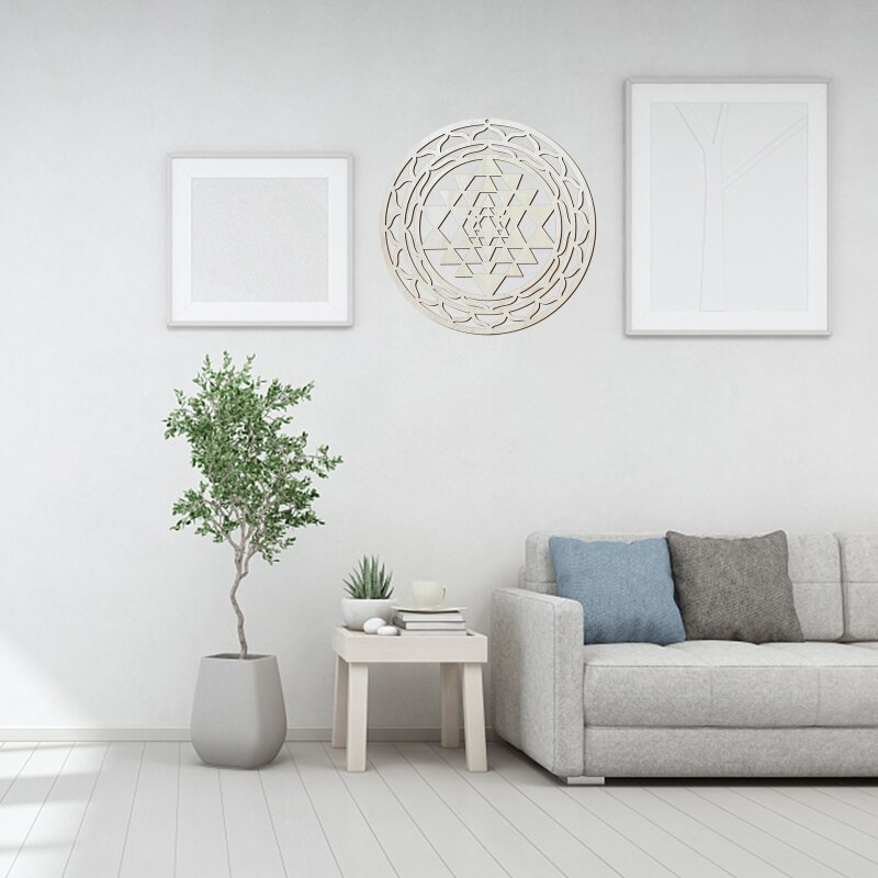 Sacred Geometry Ornament Wooden Wall Art Decor Wood Mandala Crafts