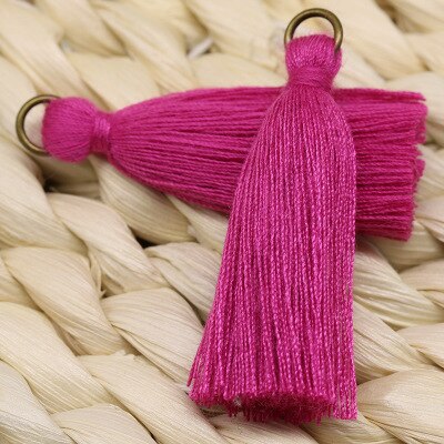 50 stuks/partij 4.5cm mini metalen ringen polyester katoen kwastjes diy hanger sieraden maken franje rand ambachtelijke kwastjes: 3