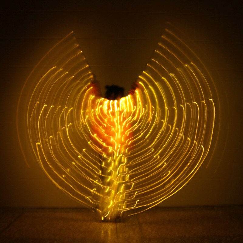 Alas de Isis con luz LED para niños, Alas de LED para danza del vientre, grados, puesta en escena egipcia, recién llegado, 360: Yellow