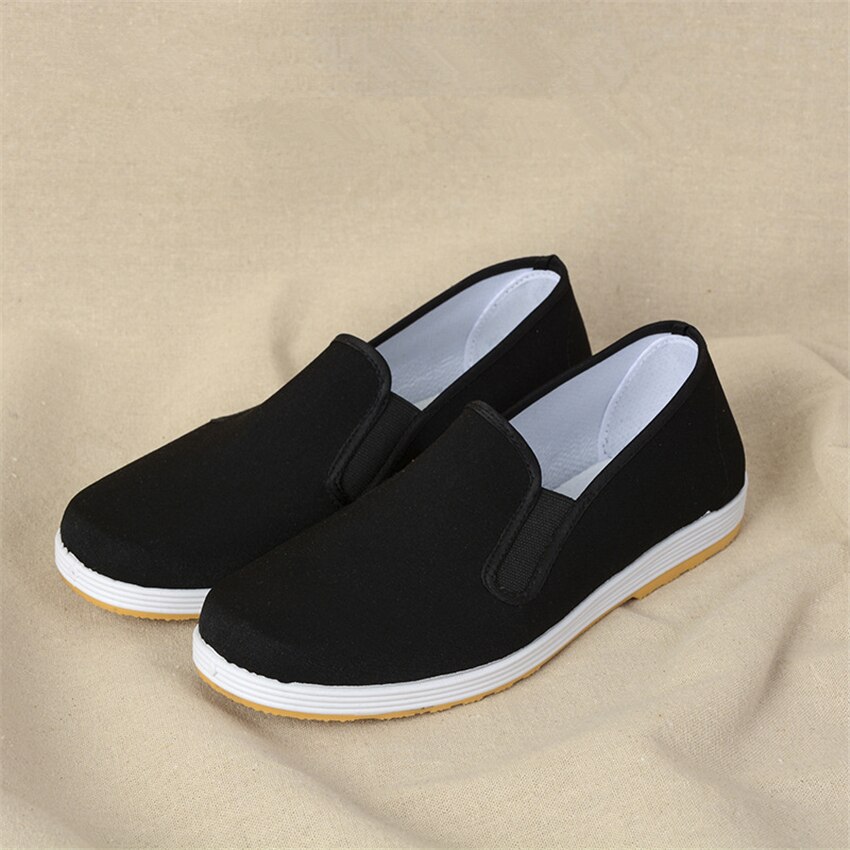 Zapatos de Kung Fu para hombre, calzado de lona de estilo chino tradicional, Tai Chi, Bruce Lee, Retro, negro, Wushu, 35-45