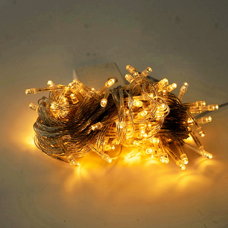 5/10M Girlande Weihnachtsbaum Gebühr Licht Batterie Kasten Schnur Lampe Kette Wasserdicht Hause Hochzeit Party draussen Dekor: Gelb / 13W