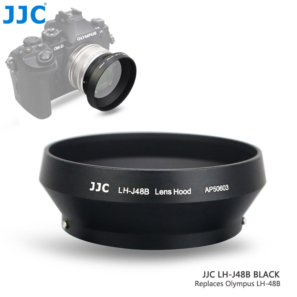 Jjc LH-48B Metalen Zonnekap Compatibel Met Olympus M. Zuiko Digital 17Mm F1.8 Lens Voor OM-D EM10 EM5 EM1 EM1X Pen EP7 EPL10 EPL9