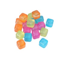 20 stks/pak Vierkante Herbruikbare 3D Ijsblokjes Multicolor Cooling Tool voor Party (Willekeurige Kleur)