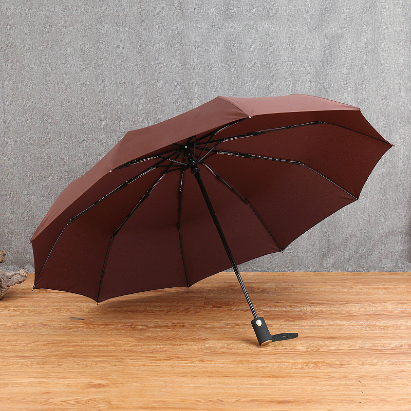 Paraguas automático resistente al viento y la lluvia, paraguas plegable de lujo para mujer, paraguas grande a prueba de viento, Marco para hombres a prueba de viento 1-2people: coffee