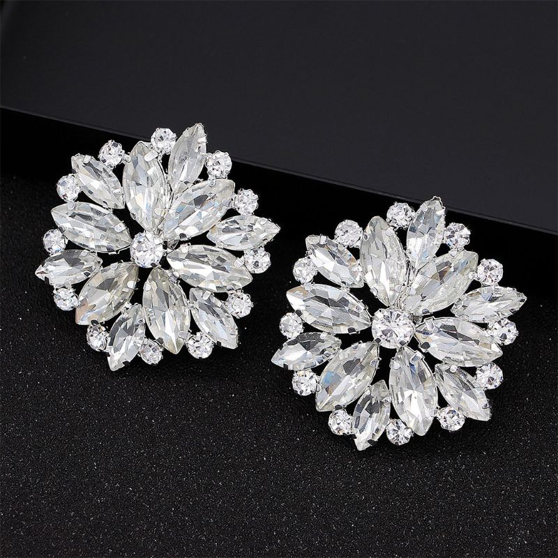 Broches de cristal para zapatos, 1 par, adornos removibles para zapatos, hebillas brillantes J2HD