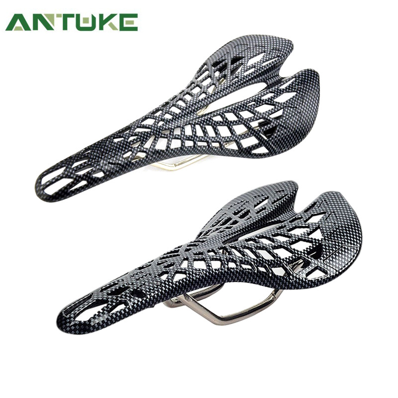 3D-geprint carbon fiber patroon fietszadel, ultralicht racefiets- en mountainbikezadel, fietszadelkussen