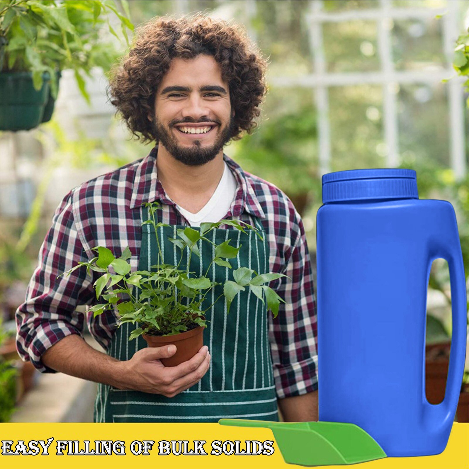 Handheld Fertilizer Pot Expander Garden Kettle Shaker Watering Pot Fertilizer Cover Basket Box Plastic Plant Nursery Pots J60