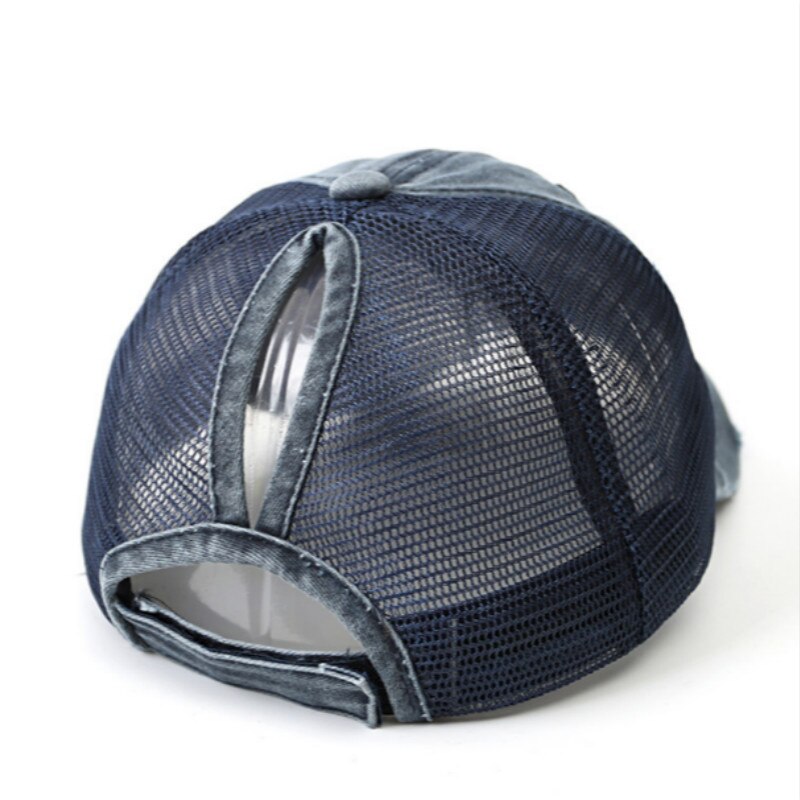 Mulheres Verão Chapéu Patchwork Angústia Messy Bun Rabo de Cavalo Chapéu Do Camionista da Malha Lavado Boné de Beisebol do Hip Hop Feminino Verão Chapéu Snapback