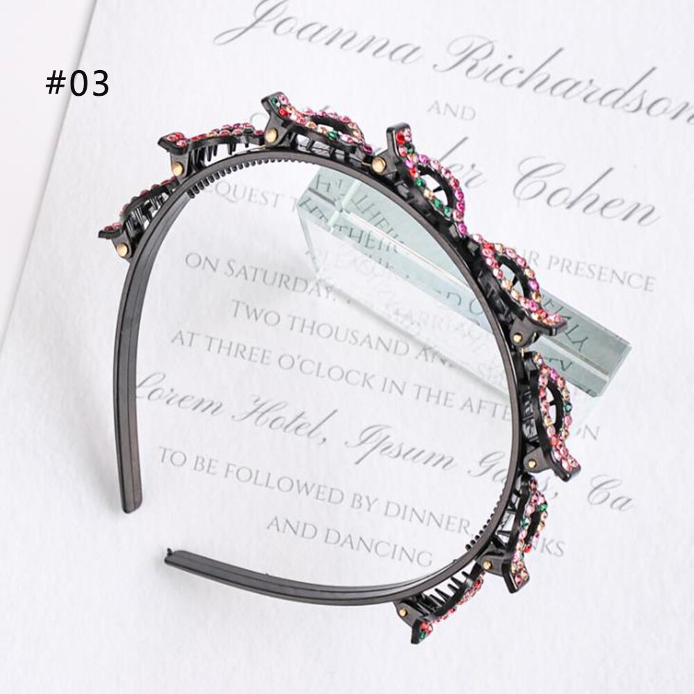 Black Rhinestone Braider Hair Clip Burst Pin Hairdo Bring Hair Hoop Multi-storey Wisp Air Weave Head Hoop 8 in 1 Styling Tool: 3