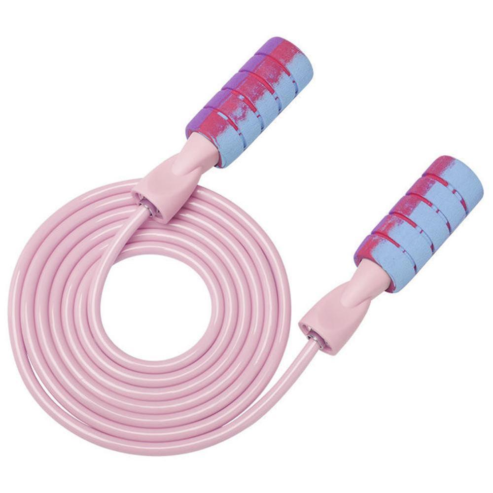Workout Training Cordless Jump Rope Weight Loss Fitness Equipment Skipping Wire Length Portable Rope: pink PVC rope