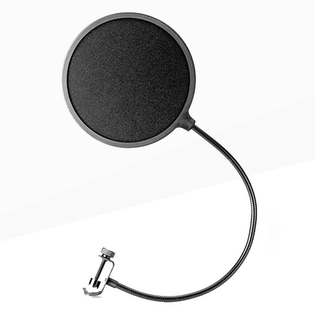 Microphone Pop Filter Mask Shield, Dual Layered Mic Wind Pop Screen for Studio Broadcast Room
