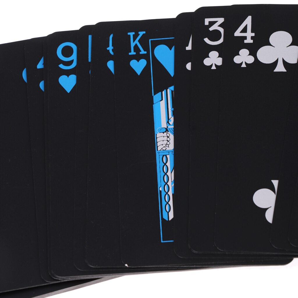 1 Deck Black Waterproof Plastic Poker PVC Playing Cards Game Pokers