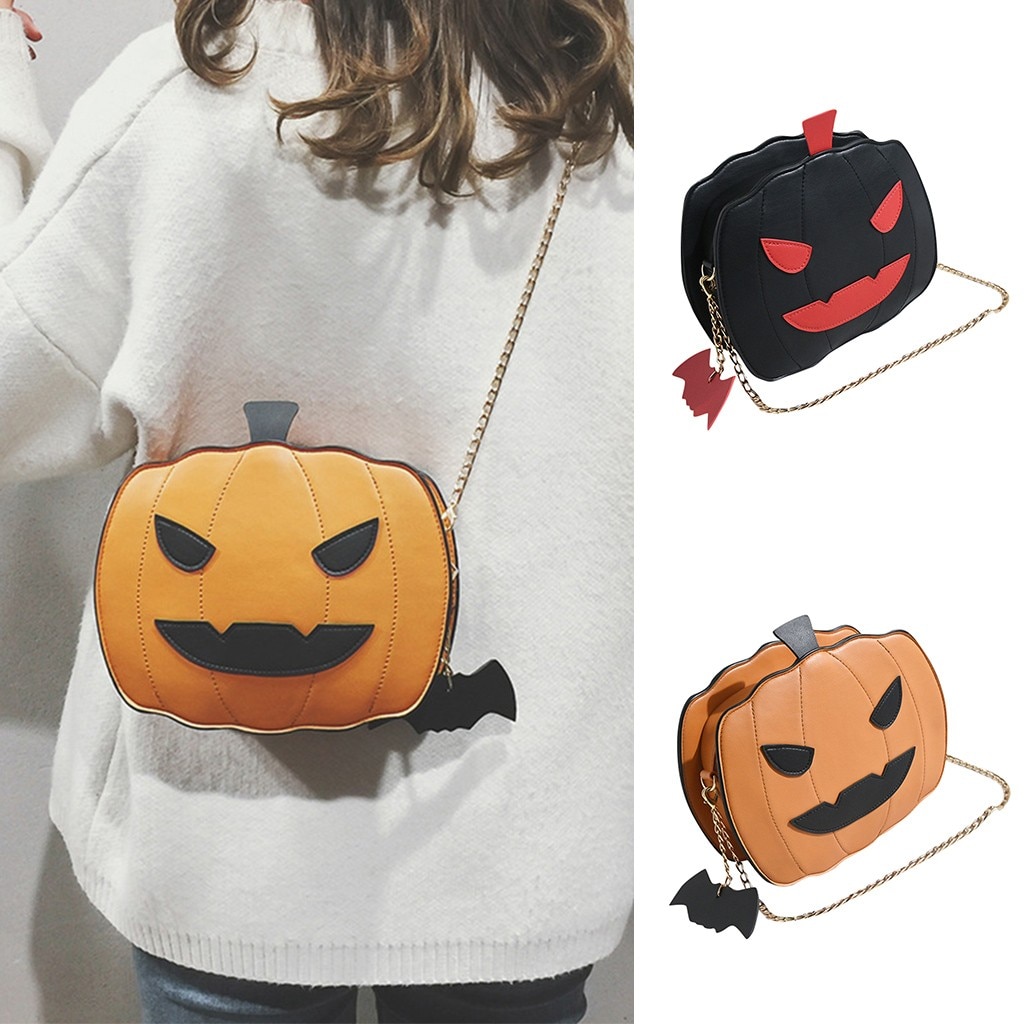 Lustige SchöNe Kürbis Handtasche Halloween Süssigkeit Tasche Mädchen Schulter Bote Tasche Damen Bote Schulter Tasche lässig Geldbörse Handtasche