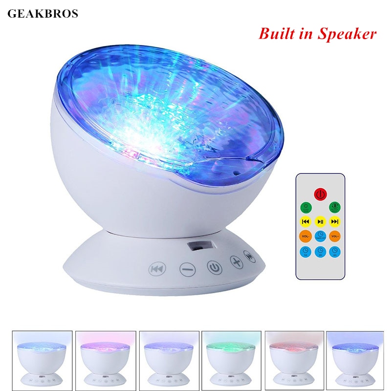 Novità Giocattoli Luminosi oceano onda stellato cielo aurora ah CONDOTTO LA Luce di Notte Della Lampada Del Proiettore Nightlight USB illusione Sonno Del bambino Placare