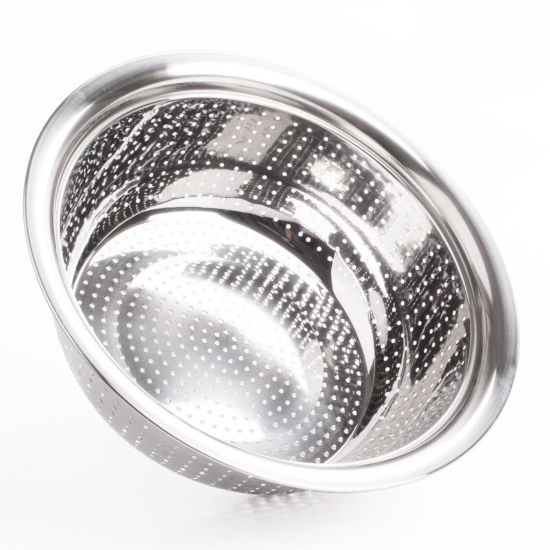 Wilona Wash Rice Vegatable Plates And Bowls Multifunction Thickening Deepen Stainless Steel Leak Basin Water Filter Plate Set: 34cm