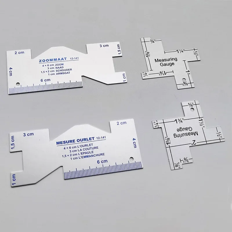 1Pc Metal Measuring Gauge Quilting Ruler Hand Sewing Templates Ruler Sewing Gauge for Patchwork Sewing Tool Accessory