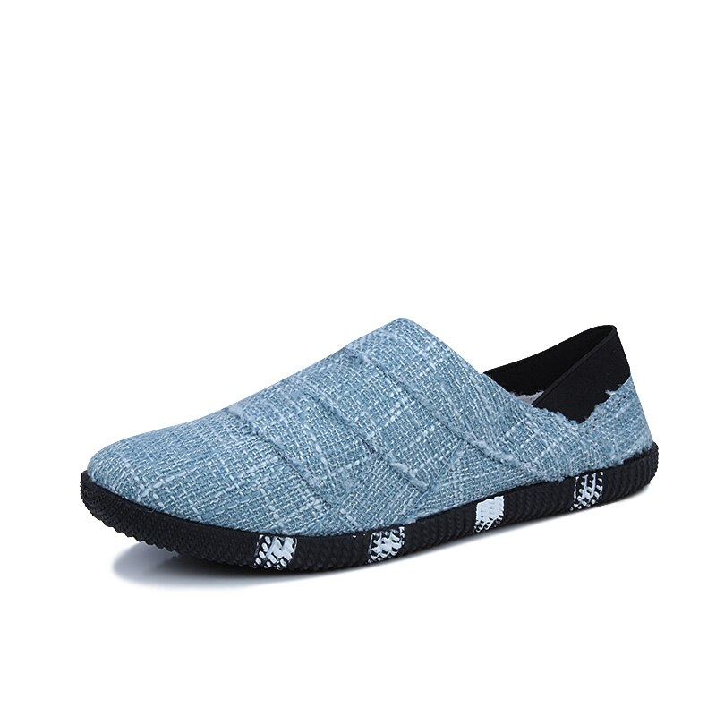 PUPUDA uomo scarpe Casual espadrillas traspiranti uomo Slip On mocassini scarpe comode Sneakers uomo moda scarpe di tela mocassini M: Blu / 6.5