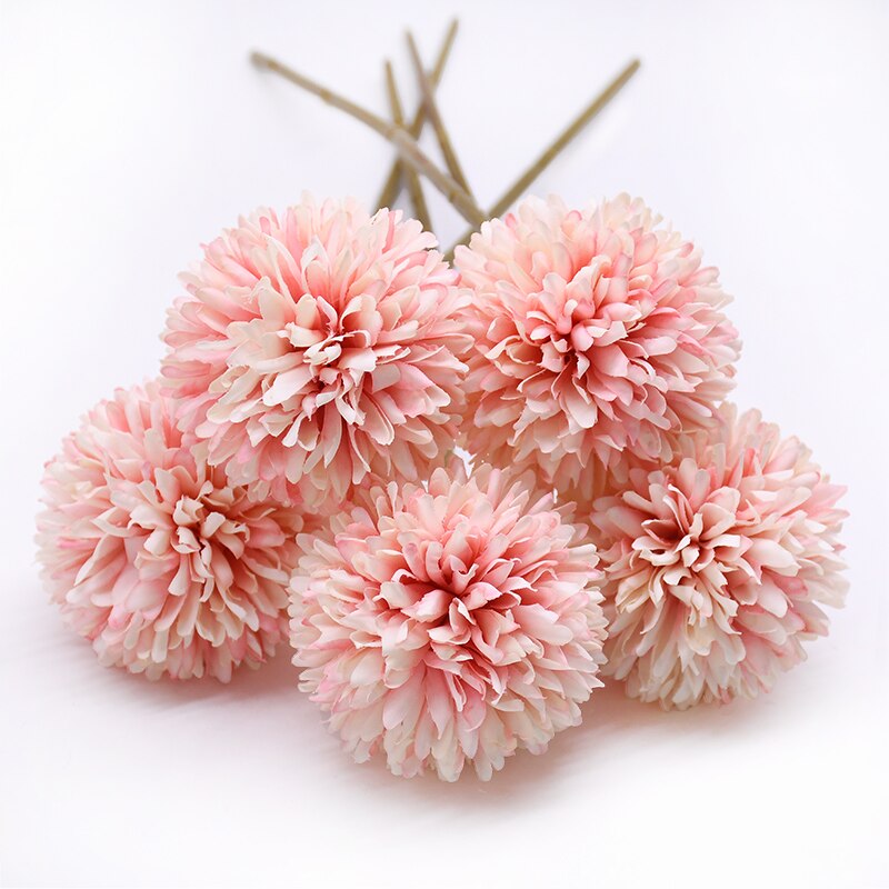 5pcs Dandelion Flower Ball Simulation Silk Artificial Flowers DIY Wedding Party Table Decoration Bride Hold Bouquet Home Decor: F02