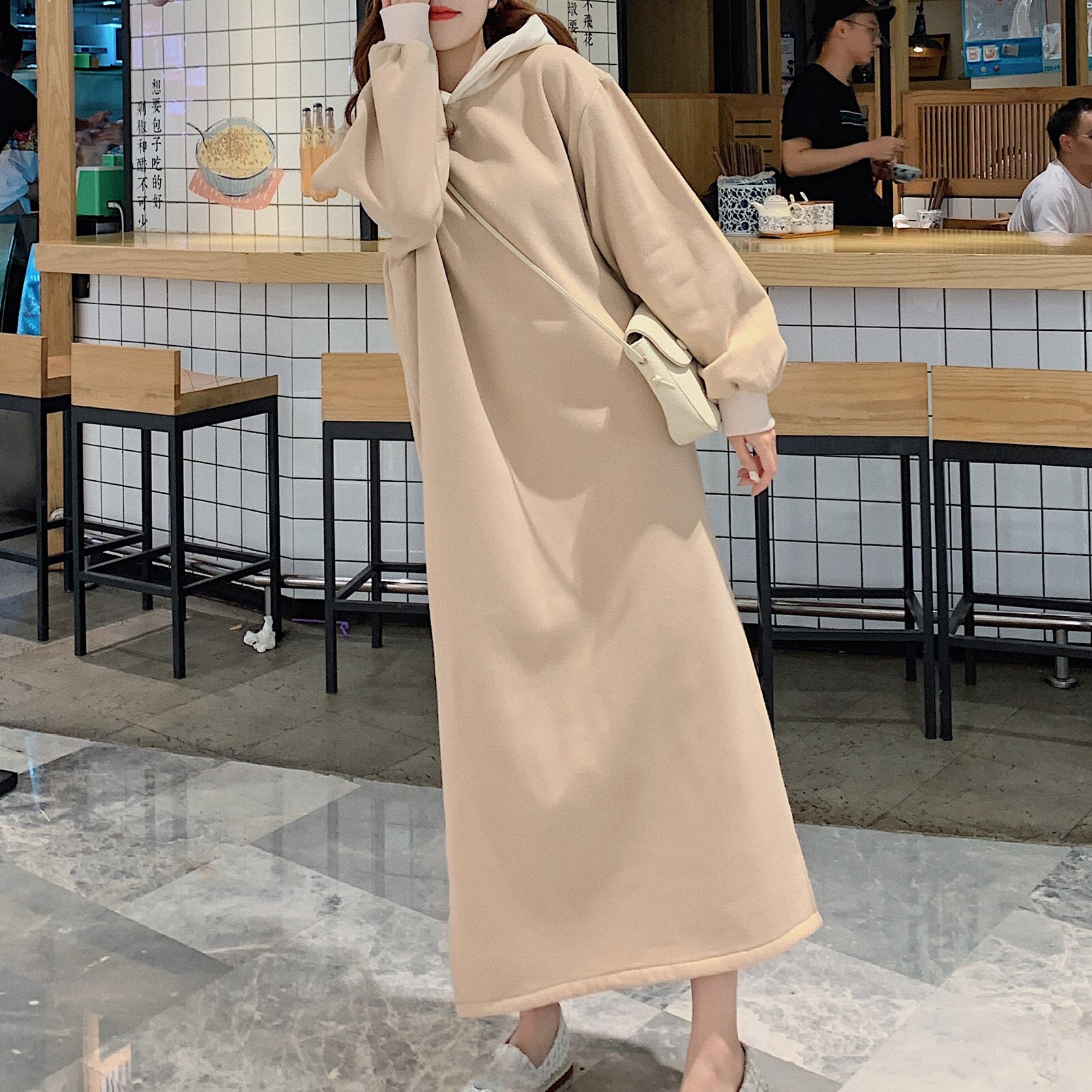 ankle length hoodie dress Women's Hoodie Dress