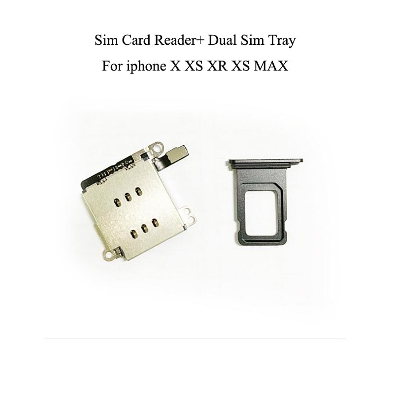 2 Sets/partij Voor Iphone Xr Dual Sim Card Reader Flex Kabel + Sim-kaart Lade Houder Slot Adapter Vervanging