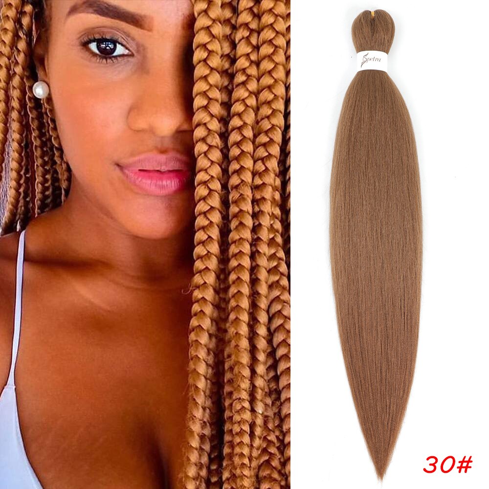 Pre Stretched Braiding Hair Soft Yaki Straight Synthetic Extensions Crochet Braids SOKU Synthetic Braiding Hair For Braids Twist: #30 / 8Pcs/Lot