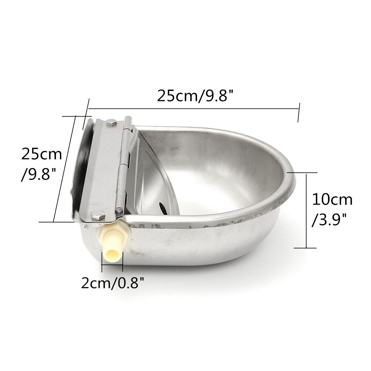 Stainless Steel With Drain Hole Drink Automatic Float Farming Trough Horse Cow Water Bowl Supplies Sheep Dog Pet Goat Cattle