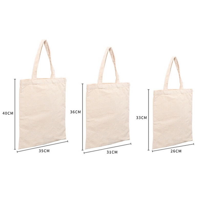 Canvas Tote Bag Casual Beach HandBag Eco Shopping Bag Daily Use Foldable Canvas Shoulder Bag Canvas Tote for Women Female 3Sizes