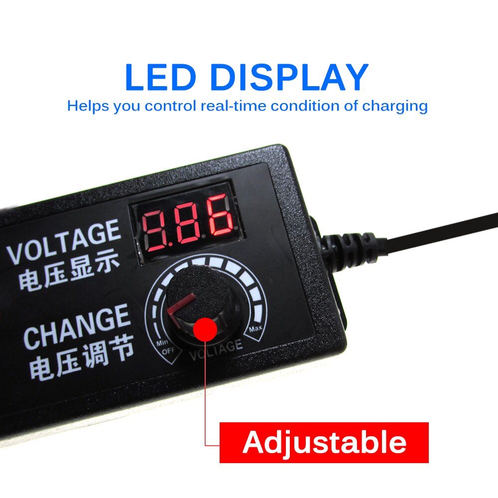 Adjustable Adapter With Display Screen AC to DC 3V-12V 3V-24V 9V-24V Voltage Regulated Power Supply Adatpor 3 12 24V
