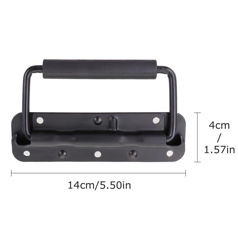 2pcs Spring Fold Handles Toolbox Handles Cabinet Handles (without Screw Black)